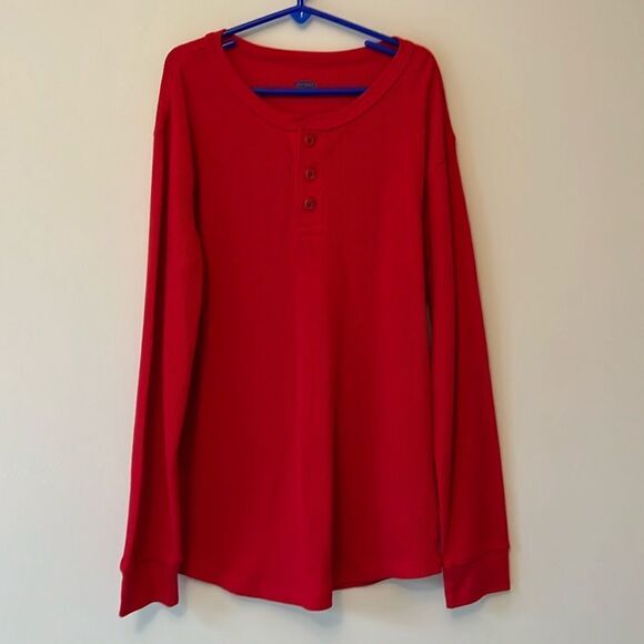 Old Navy red youth boys XL (14-16) waffle weave long sleeve shirt. - Picture 1 of 5